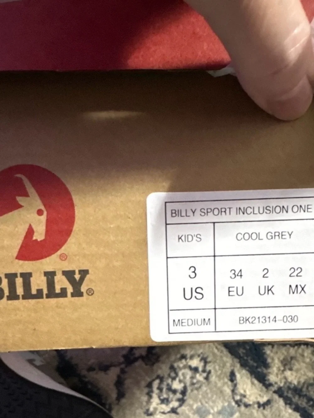 BILLY Footwear Sport Inclusion One Kids Grey Adaptive Sneaker Size US 3 NIB